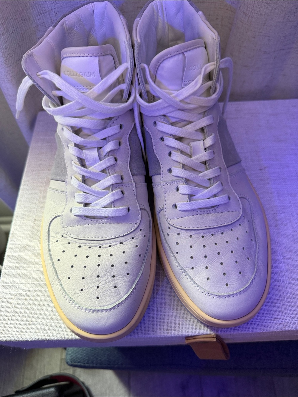 Collectium Men's White High-Top Athletic Sneakers